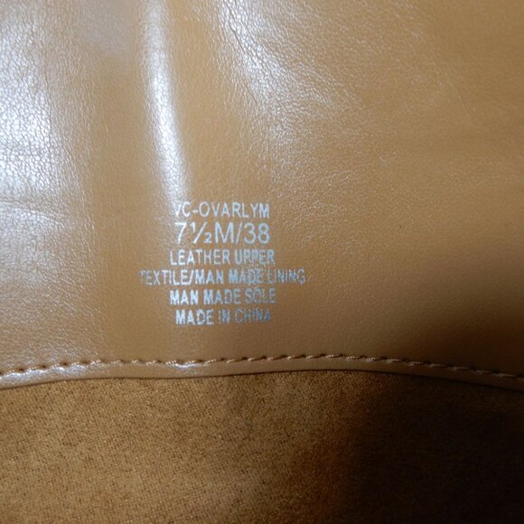 VINCE CAMUTO Ovarlym Riding Tall Boots Size 7.5 Light Cognac Brown LEATHER NEW - Picture 10 of 14